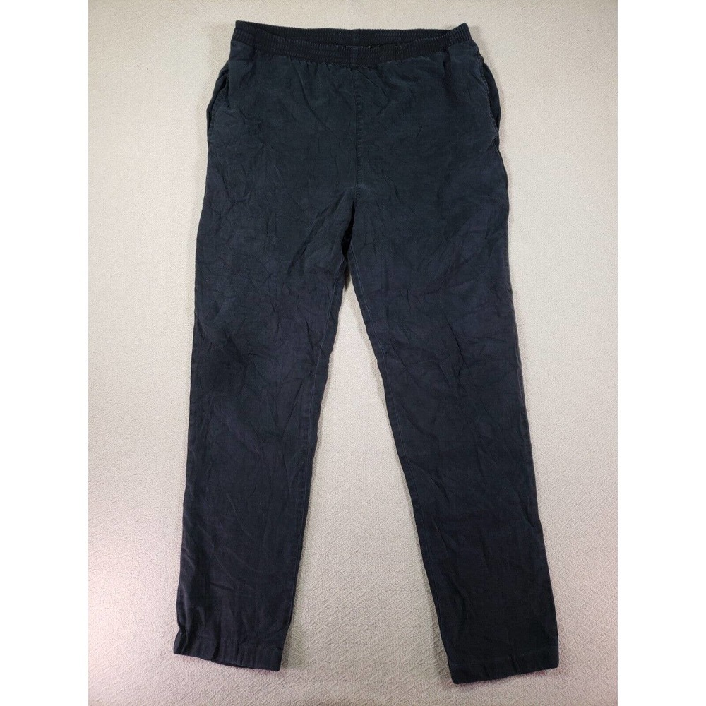 Tianello Pants Mens Small Black Mid Rise Straight Leg Tapered Leg Elastic Waist‎